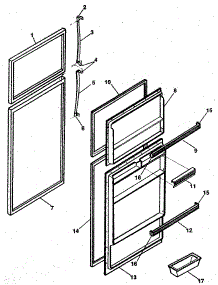 Door parts for Kenmore Refrigerator 253.8679880 (2538679880, 253 8679880) from AppliancePartsPros.com
