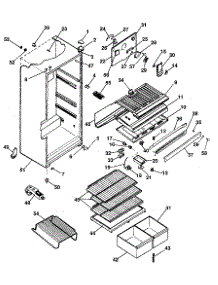 Cabinet parts for Kenmore Refrigerator 253.8695214 (2538695214, 253 8695214) from AppliancePartsPros.com