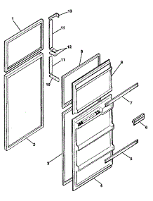 Door parts for Kenmore Refrigerator 253.8695222 (2538695222, 253 8695222) from AppliancePartsPros.com