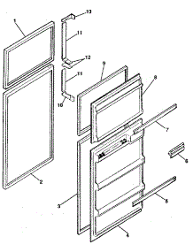 Door parts for Kenmore Refrigerator 253.8695290 (2538695290, 253 8695290) from AppliancePartsPros.com