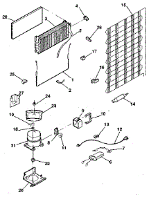 Unit parts for Kenmore Refrigerator 253.8696201 (2538696201, 253 8696201) from AppliancePartsPros.com