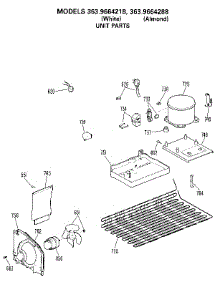 Unit parts for Kenmore Refrigerator 363.9664218 (3639664218, 363 9664218) from AppliancePartsPros.com