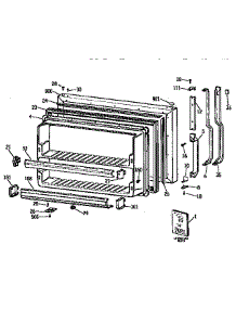 Freezer Door parts for Kenmore Refrigerator 363.9669611 (3639669611, 363 9669611) from AppliancePartsPros.com
