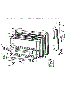 Freezer Door parts for Kenmore Refrigerator 363.9671611 (3639671611, 363 9671611) from AppliancePartsPros.com