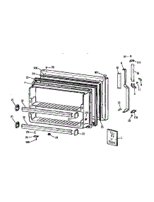 Freezer Door parts for Kenmore Refrigerator 363.9671671 (3639671671, 363 9671671) from AppliancePartsPros.com