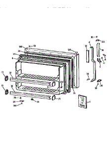 Freezer Door parts for Kenmore Refrigerator 363.9671681 (3639671681, 363 9671681) from AppliancePartsPros.com