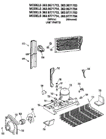 Unit parts for Kenmore Refrigerator 363.9671714 (3639671714, 363 9671714) from AppliancePartsPros.com