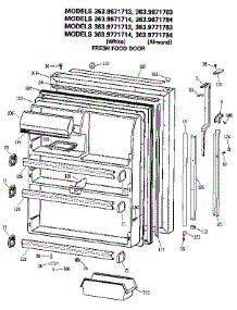 Fresh Food Door parts for Kenmore Refrigerator 363.9671714 (3639671714, 363 9671714) from AppliancePartsPros.com