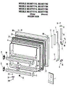 Freezer Door parts for Kenmore Refrigerator 363.9671784 (3639671784, 363 9671784) from AppliancePartsPros.com
