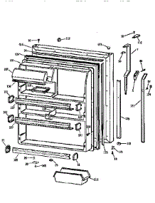 Fresh Food Door parts for Kenmore Refrigerator 363.9674711 (3639674711, 363 9674711) from AppliancePartsPros.com