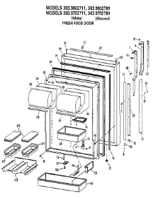 Fresh Food Door parts for Kenmore Refrigerator 363.9702781 (3639702781, 363 9702781) from AppliancePartsPros.com