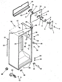 Cabinet parts for Kenmore Refrigerator 253.9308700 (2539308700, 253 9308700) from AppliancePartsPros.com
