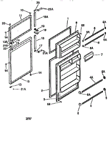 Doors parts for Kenmore Refrigerator 253.9333011 (2539333011, 253 9333011) from AppliancePartsPros.com