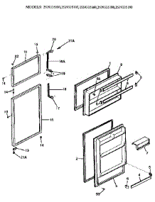 Door parts for Kenmore Refrigerator 253.9335100 (2539335100, 253 9335100) from AppliancePartsPros.com
