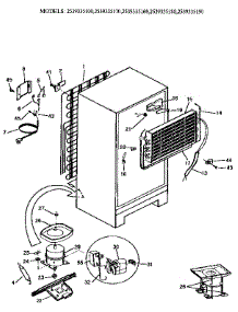 Unit parts for Kenmore Refrigerator 253.9335100 (2539335100, 253 9335100) from AppliancePartsPros.com
