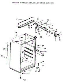 Cabinet Parts parts for Kenmore Refrigerator 253.9335310 (2539335310, 253 9335310) from AppliancePartsPros.com