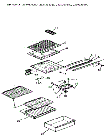 Separator And Shelves parts for Kenmore Refrigerator 253.9335380 (2539335380, 253 9335380) from AppliancePartsPros.com