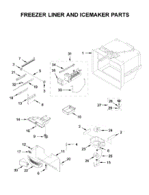 Freezer Liner And Icemaker Parts parts for Kenmore Refrigerator 596.79312511 (59679312511, 596 79312511) from AppliancePartsPros.com