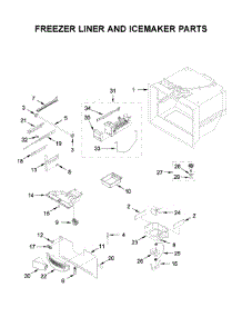 Freezer Liner And Icemaker Parts parts for Kenmore Refrigerator 596.79343511 (59679343511, 596 79343511) from AppliancePartsPros.com