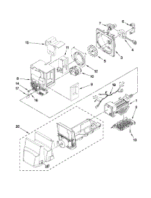 Motor And Ice Container Parts parts for Kenmore Refrigerator 596.79542015 (59679542015, 596 79542015) from AppliancePartsPros.com