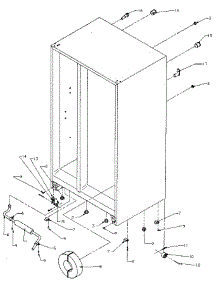 Drain And Roller parts for Kenmore Refrigerator 596.8590881 (5968590881, 596 8590881) from AppliancePartsPros.com