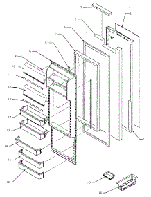 Refrigerator Door parts for Kenmore Refrigerator 596.8590910 (5968590910, 596 8590910) from AppliancePartsPros.com