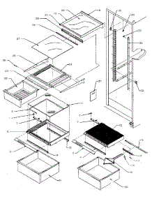 Crisper And Shelf Door parts for Kenmore Refrigerator 596.8590980 (5968590980, 596 8590980) from AppliancePartsPros.com