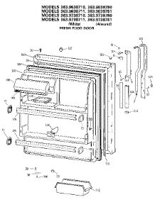 Fresh Food Door parts for Kenmore Refrigerator 363.9638781 (3639638781, 363 9638781) from AppliancePartsPros.com