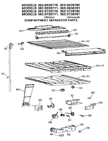Compartment Separator parts for Kenmore Refrigerator 363.9638781 (3639638781, 363 9638781) from AppliancePartsPros.com