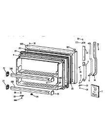 Freezer Door parts for Kenmore Refrigerator 363.9638789 (3639638789, 363 9638789) from AppliancePartsPros.com