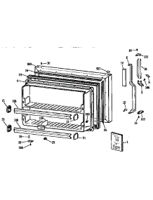 Freezer Door parts for Kenmore Refrigerator 363.9641713 (3639641713, 363 9641713) from AppliancePartsPros.com
