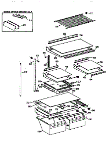 Shelf parts for Kenmore Refrigerator 363.9651511 (3639651511, 363 9651511) from AppliancePartsPros.com