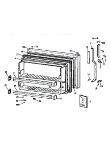 Freezer Door parts for Kenmore Refrigerator 363.9651611 (3639651611, 363 9651611) from AppliancePartsPros.com