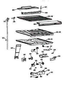 Compartment Separator Parts parts for Kenmore Refrigerator 363.9651619 (3639651619, 363 9651619) from AppliancePartsPros.com