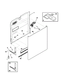 Door parts for Kenmore Dishwasher 587.14019400 (58714019400, 587 14019400) from AppliancePartsPros.com