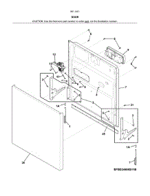 Door parts for Kenmore Dishwasher 587.14019416B (58714019416B, 587 14019416B) from AppliancePartsPros.com