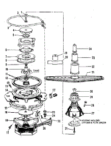 Motor, Heater, And Spray Arm Details parts for Kenmore Dishwasher 587.1403880 (5871403880, 587 1403880) from AppliancePartsPros.com