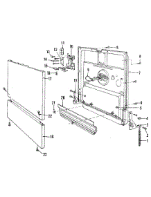 Door parts for Kenmore Dishwasher 587.1404080 (5871404080, 587 1404080) from AppliancePartsPros.com