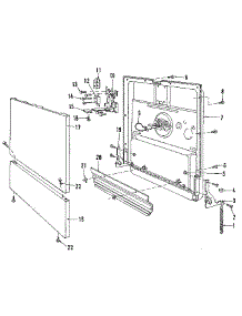 Door parts for Kenmore Dishwasher 587.1404881 (5871404881, 587 1404881) from AppliancePartsPros.com