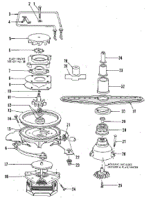 Motor, Heater, And Spray Arm Details parts for Kenmore Dishwasher 587.1404882 (5871404882, 587 1404882) from AppliancePartsPros.com