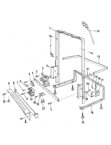 Frame parts for Kenmore Dishwasher 587.1404980 (5871404980, 587 1404980) from AppliancePartsPros.com