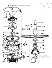 Motor, Heater, And Spray Arm Details parts for Kenmore Dishwasher 587.1406080 (5871406080, 587 1406080) from AppliancePartsPros.com