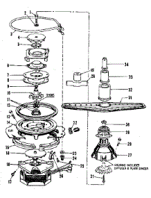 Motor, Heater, And Spray Arm Details parts for Kenmore Dishwasher 587.1406585 (5871406585, 587 1406585) from AppliancePartsPros.com