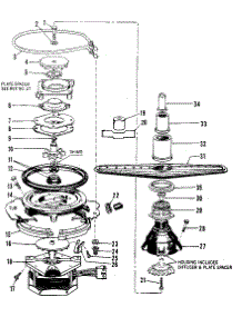Motor, Heater, And Spray Arm Details parts for Kenmore Dishwasher 587.1406586 (5871406586, 587 1406586) from AppliancePartsPros.com