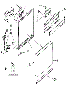 Frame And Console parts for Kenmore Dishwasher 665.1691590 (6651691590, 665 1691590) from AppliancePartsPros.com