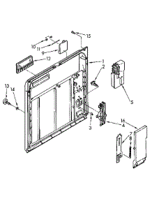 Inner Door parts for Kenmore Dishwasher 665.1691591 (6651691591, 665 1691591) from AppliancePartsPros.com