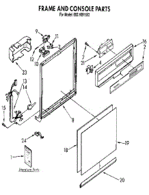 Frame And Console parts for Kenmore Dishwasher 665.1691592 (6651691592, 665 1691592) from AppliancePartsPros.com