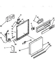 Frame And Console parts for Kenmore Dishwasher 665.1694191 (6651694191, 665 1694191) from AppliancePartsPros.com