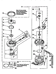 Pump And Motor parts for Kenmore Dishwasher 665.1694990 (6651694990, 665 1694990) from AppliancePartsPros.com