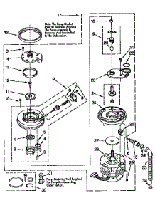 Pump And Motor parts for Kenmore Dishwasher 665.1694991 (6651694991, 665 1694991) from AppliancePartsPros.com
